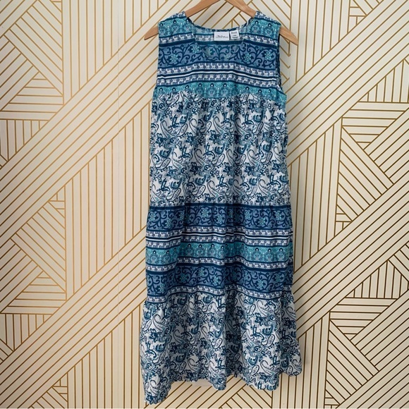 The Vermont Country Store Dresses & Skirts - The Vermont Company Store floral paisley tiered layered cotton sleeveless dress